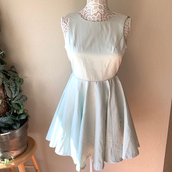 Eleanor Silk Mint Dress - Picture 2 of 6